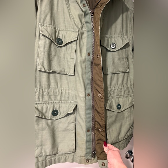 Like New GAP Olive Heavyweight Canvas Military Utility Field Jacket Men Unisex - Picture 7 of 16